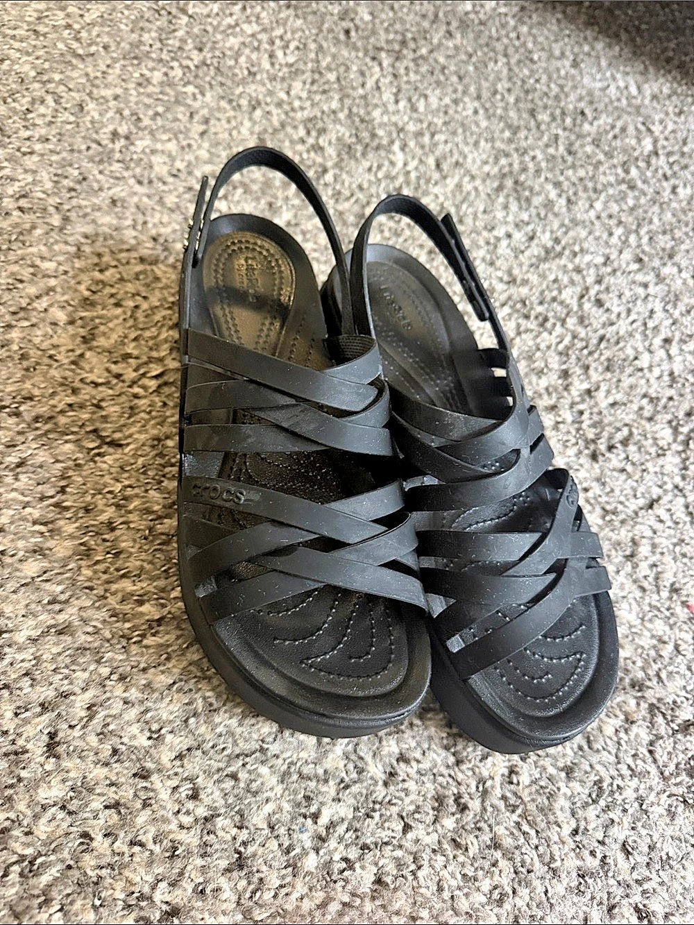 Crocs Brooklyn Low Wedge Sandal Black Platform Sandals US 10